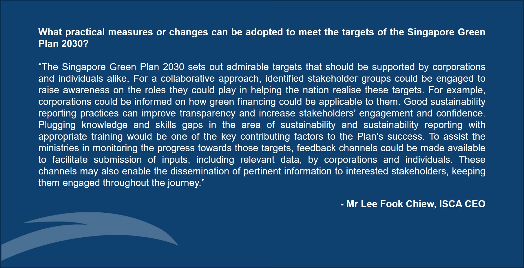 SG Green Plan 2030 - Views from the Top